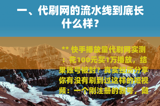 一、代刷网的流水线到底长什么样？