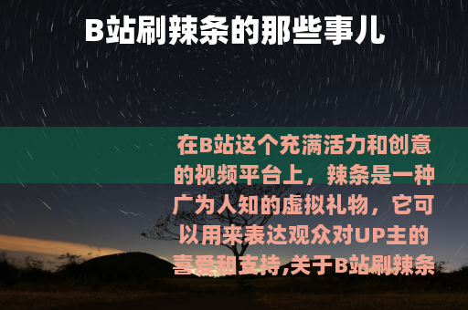 B站刷辣条的那些事儿