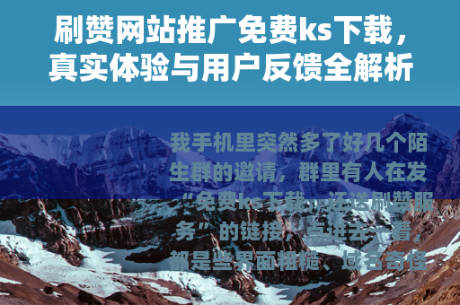刷赞网站推广免费ks下载，真实体验与用户反馈全解析