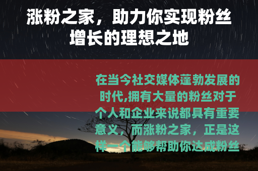 涨粉之家，助力你实现粉丝增长的理想之地