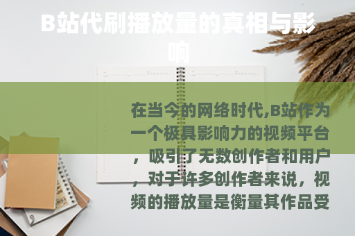 B站代刷播放量的真相与影响