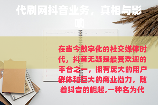 代刷网抖音业务，真相与影响