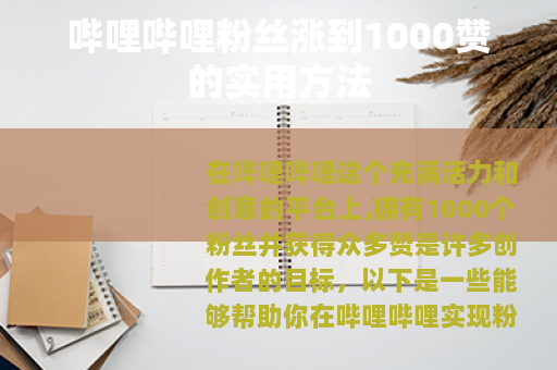 哔哩哔哩粉丝涨到1000赞的实用方法