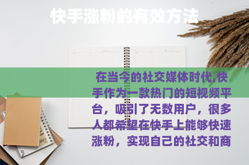 快手涨粉的有效方法