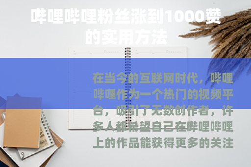 哔哩哔哩粉丝涨到1000赞的实用方法