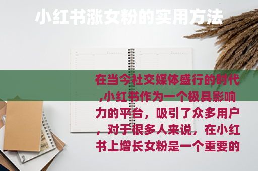 小红书涨女粉的实用方法