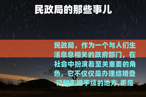 民政局的那些事儿