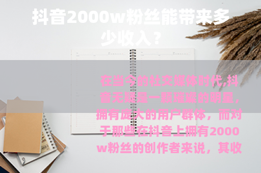 抖音2000w粉丝能带来多少收入？