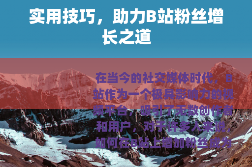 实用技巧，助力B站粉丝增长之道