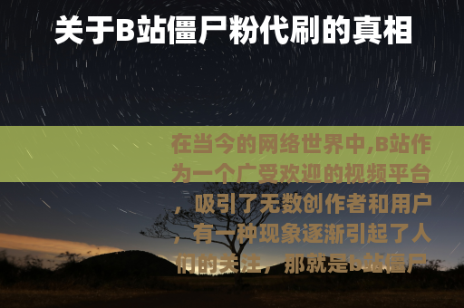 关于B站僵尸粉代刷的真相