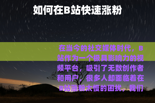 如何在B站快速涨粉