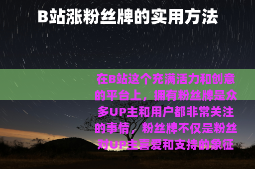 B站涨粉丝牌的实用方法