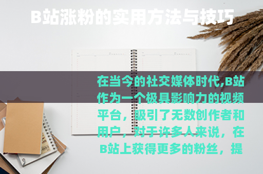 B站涨粉的实用方法与技巧