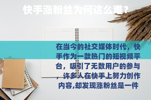 快手涨粉丝为何这么难？