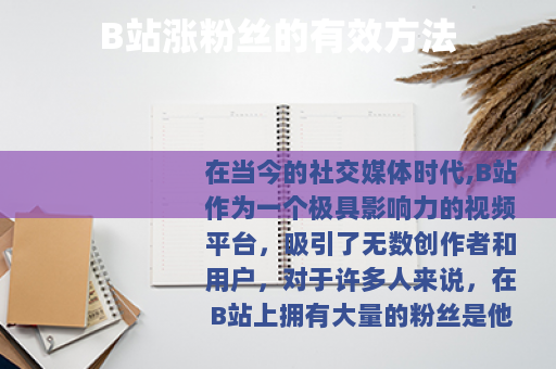 B站涨粉丝的有效方法
