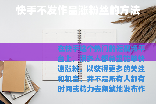 快手不发作品涨粉丝的方法