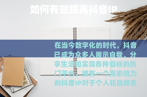 如何有效提高抖音IP