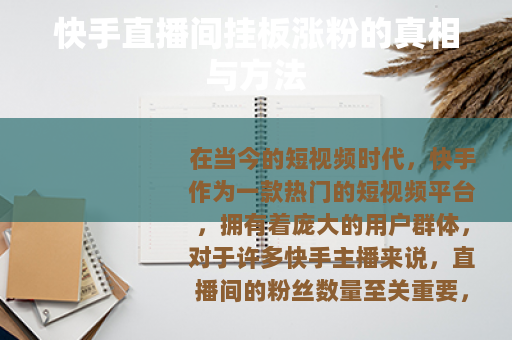 快手直播间挂板涨粉的真相与方法